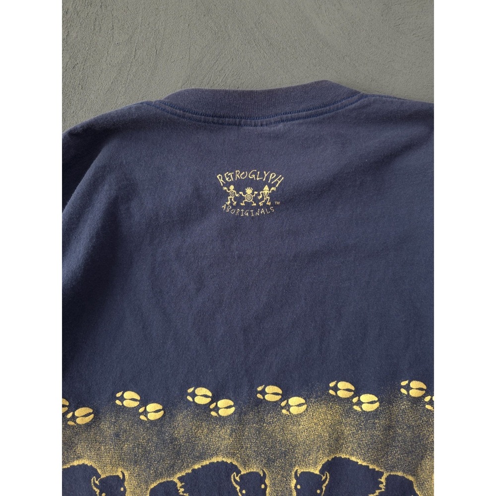 Vintage 1990s Buffalo New York Roaming Around Blue Cotton‎ T-shirt Gildan L - Picture 7 of 10
